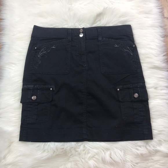 White House Black Market Black Cargo Skirt Size 4 - Picture 4 of 8